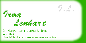irma lenhart business card